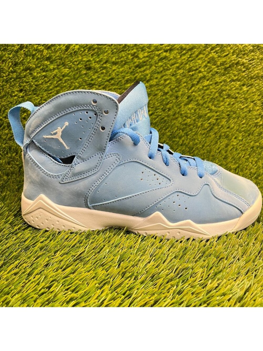 Nike Air Jordan 7 Retro High Boys Size 6.5Y Blue Athletic Leather Shoes Sneakers